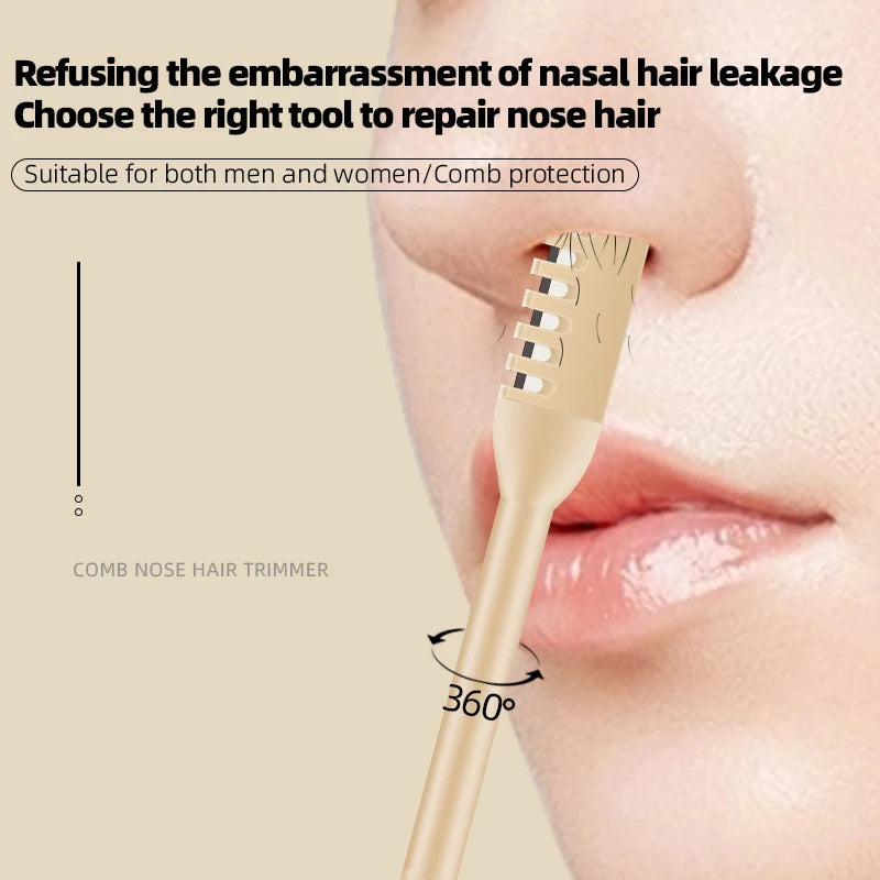 THE COMFORT TRIMMER™  Double-headed nose hair trimmer ear picking spoon, 360-degree rotating nose hair pliers, portable manual nose hair trimmer