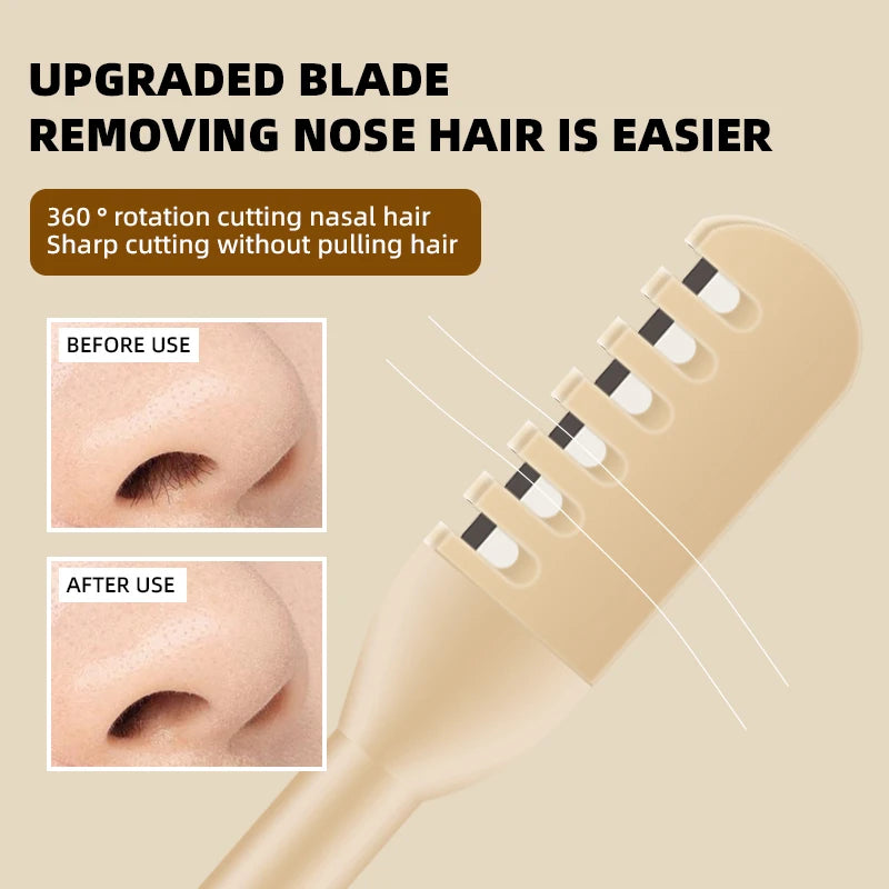 THE COMFORT TRIMMER™  Double-headed nose hair trimmer ear picking spoon, 360-degree rotating nose hair pliers, portable manual nose hair trimmer