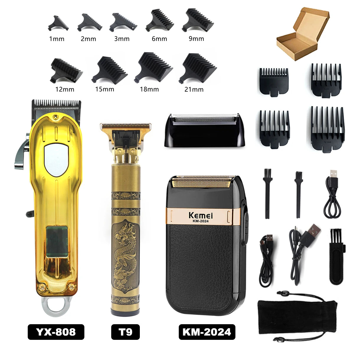 THE COMFORT TRIMMER™  Professional T9 Hair Trimmer Machine Metal Body Beard Trimmer for Men Stainless Steel Blade Hair Clipper Beard Trimmer