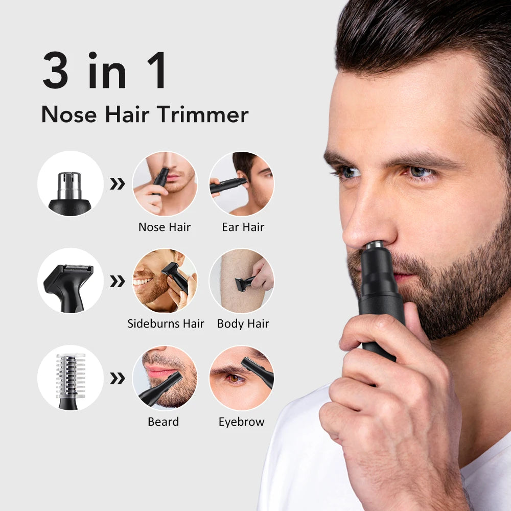 THE COMFORT TRIMMER™  3 in 1 Mini Pocket Nose Hair Trimmer Painless Clipper Nose Ears Hair Eyebrow Waterproof Portable Trimmer For Men Women