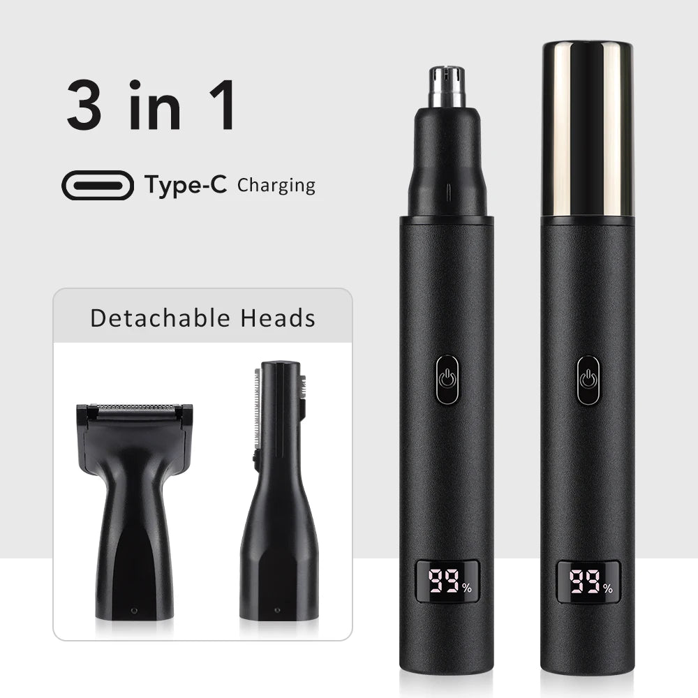 THE COMFORT TRIMMER™  3 in 1 Mini Pocket Nose Hair Trimmer Painless Clipper Nose Ears Hair Eyebrow Waterproof Portable Trimmer For Men Women