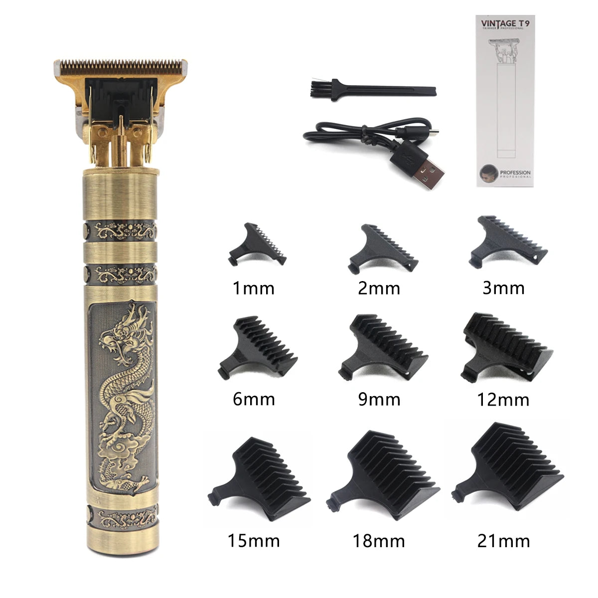 THE COMFORT TRIMMER™  Professional T9 Hair Trimmer Machine Metal Body Beard Trimmer for Men Stainless Steel Blade Hair Clipper Beard Trimmer