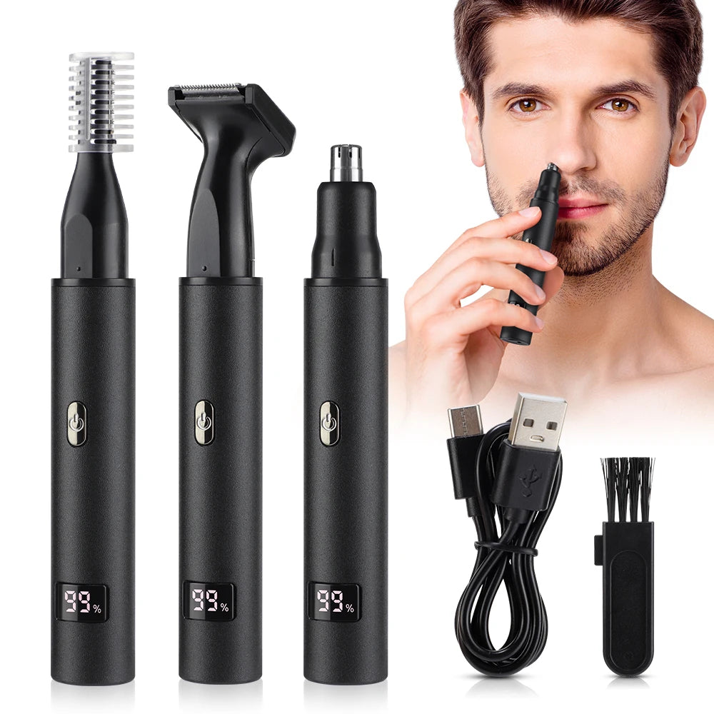 THE COMFORT TRIMMER™  3 in 1 Mini Pocket Nose Hair Trimmer Painless Clipper Nose Ears Hair Eyebrow Waterproof Portable Trimmer For Men Women