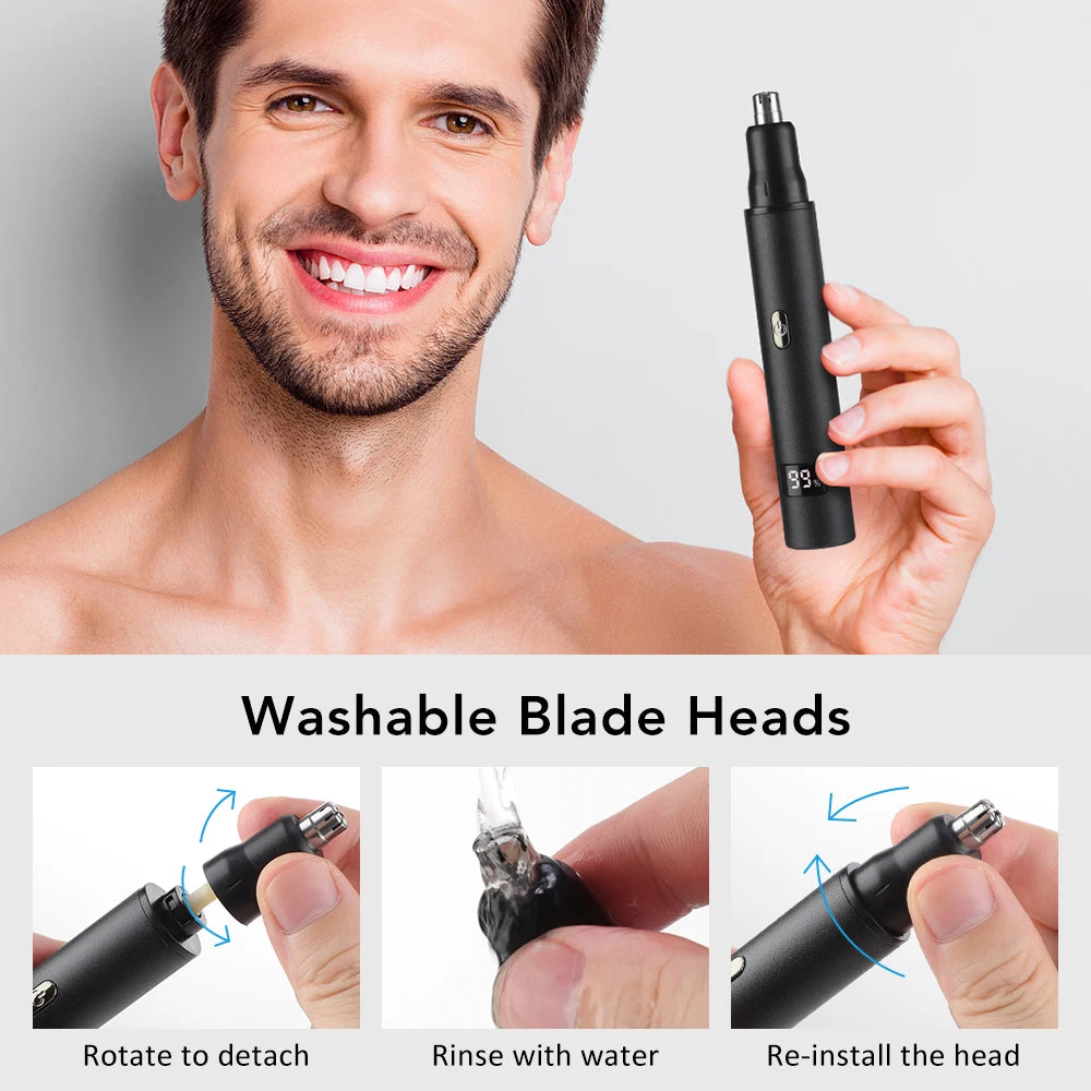 THE COMFORT TRIMMER™  3 in 1 Mini Pocket Nose Hair Trimmer Painless Clipper Nose Ears Hair Eyebrow Waterproof Portable Trimmer For Men Women