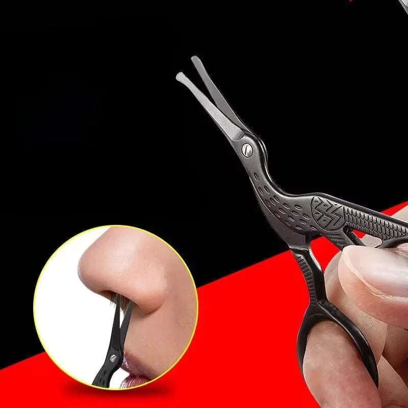 THE COMFORT TRIMMER™  Stainless Steel Crane-shaped Scissors Safety Round-head Manual Nose Hair Trimmer Beauty Shaving Small Scissors